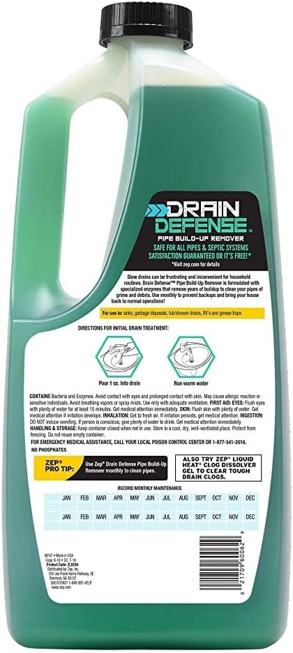 51Byiyd6JxL._AC_SL1001_ Zep Drain Defense Review Best Enzyme Based Drain Opener for Commercial Use