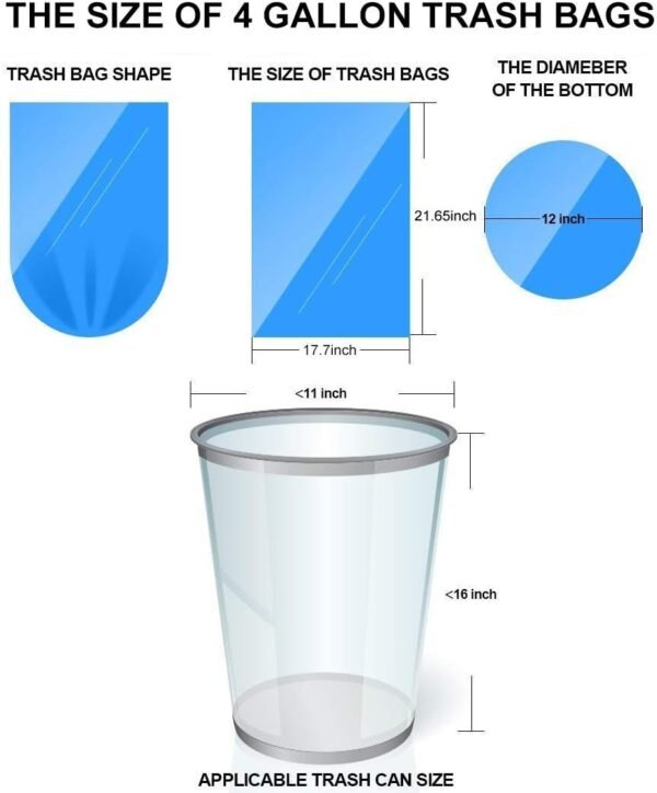 4 Gallon Small Trash Bags EZDOIT Review Clear Kitchen Garbage Liners Durable