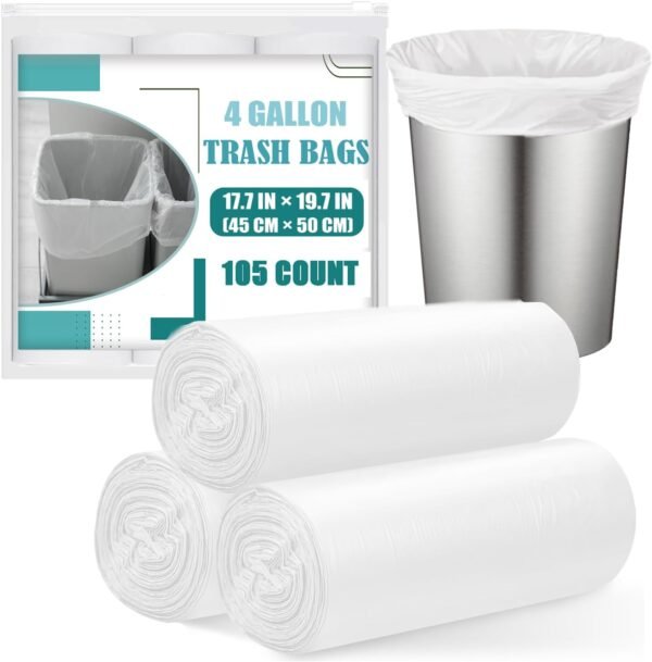 4 Gallon Small Trash Bags PACCOLYN Review Durable Unscented Bathroom Liners