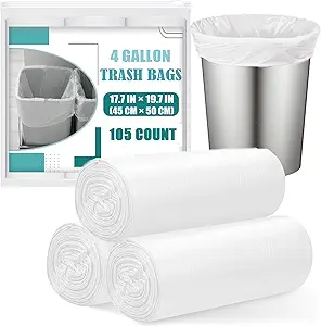 4 Gallon Small Trash Bags PACCOLYN Review Durable Unscented Bathroom Liners
