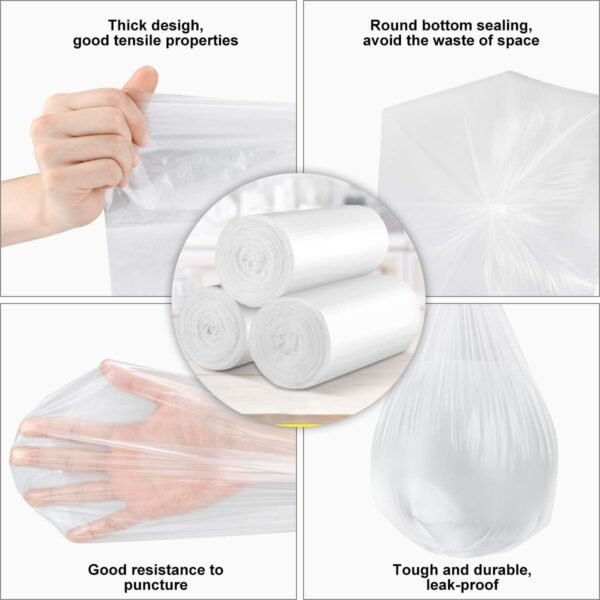 4 Gallon Small Trash Bags EZDOIT Review Clear Kitchen Garbage Liners Durable