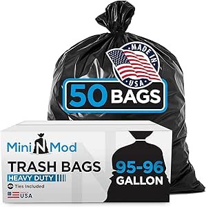 Heavy Duty 95 Gallon Trash Bags Mini n Mod Review for Outdoor Use
