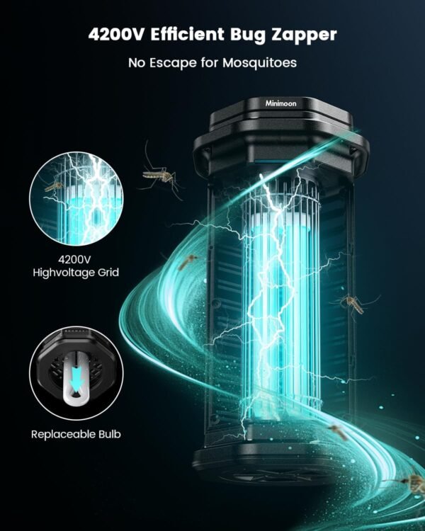 Minimoon Bug Zapper Review High-Efficiency Outdoor Mosquito Control with Waterproof Design