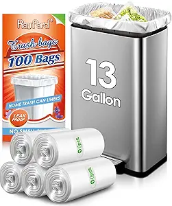 13 Gallon Clear Trash Bags RayPard Review Durable Leakproof Kitchen Liners