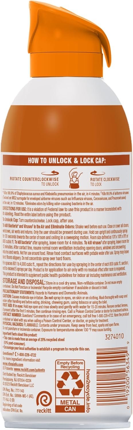 71o7cWyYK7L._AC_SL1500_ Lysol Air Sanitizer Spray Review Eliminates 99.9 Percent Viruses Bacteria Effectively