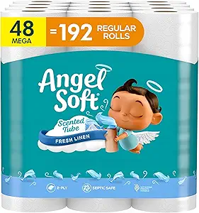 Angel Soft Toilet Paper Review Mega Rolls with Fresh Linen Scent and Strength