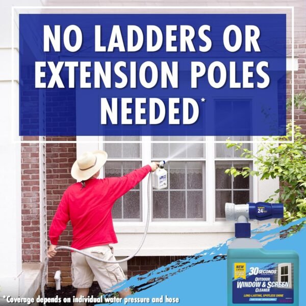 30 SECONDS Outdoor Window Cleaner Review Unveils Streak-Free Shine and Easy Hose-End Use