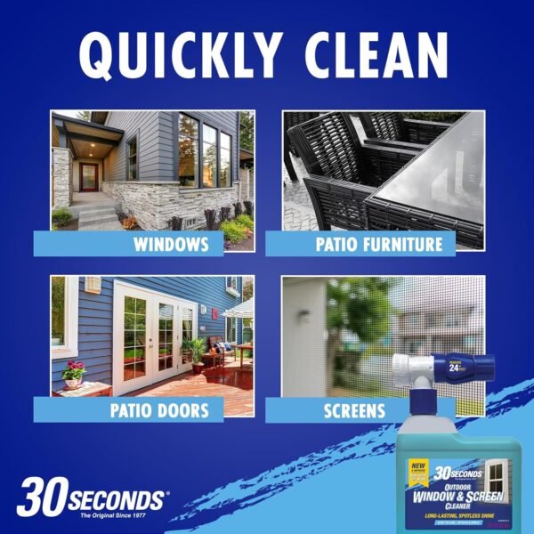 30 SECONDS Outdoor Window Cleaner Review Unveils Streak-Free Shine and Easy Hose-End Use