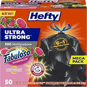 Hefty Ultra Strong 30 Gallon Trash Bags Review Powerful Leak Resistant Scented Drawstring Closure